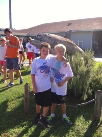 Jacob and Gavin ready to run!